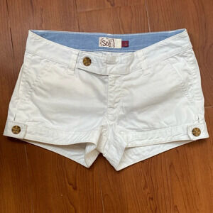 White cotton short shorts